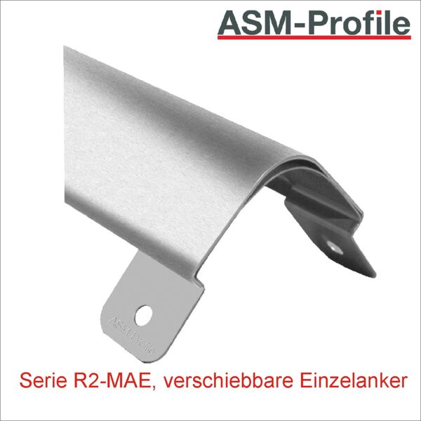 Eckschutzprofile mit verschiebbaren Einzelankern Radius 25 mm