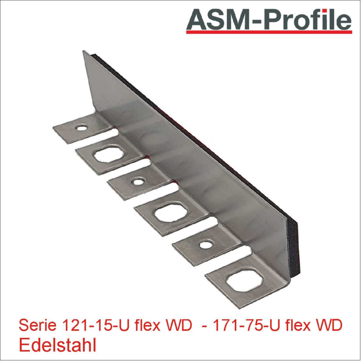 Flexible Schwundfugenprofile aus Edelstahl mit Wandanschluss als Terrazzoprofil